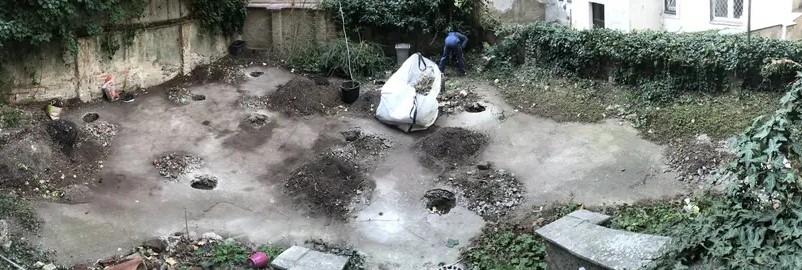 Zahrada před úpravou - Vnitroblok Praha Apolinář